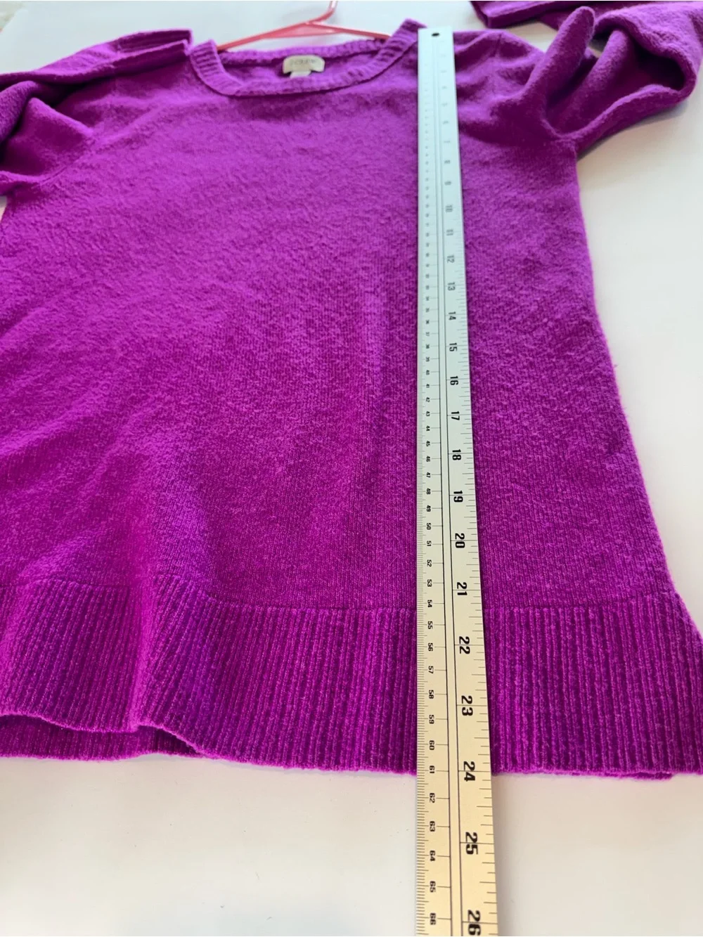 J.Crew Wool Blend Fuchsia Brushed Knit Crewneck Sweater XS Soft Cozy
